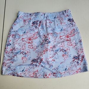 Pebble Beach Dry-Luxe Performance Skort Athletic Golf White Red Blue Small NWOT